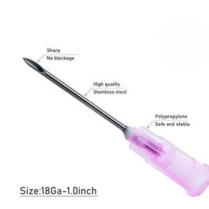 Pack 18 Gauge 1 Inch Needle, Disposable Luer Lock Supplies, Pack of 10