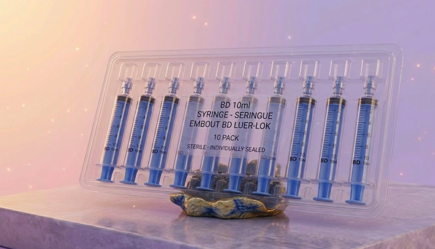 10 Pack BD 10ml Syringe Seringue Embout BD Luer-Lok